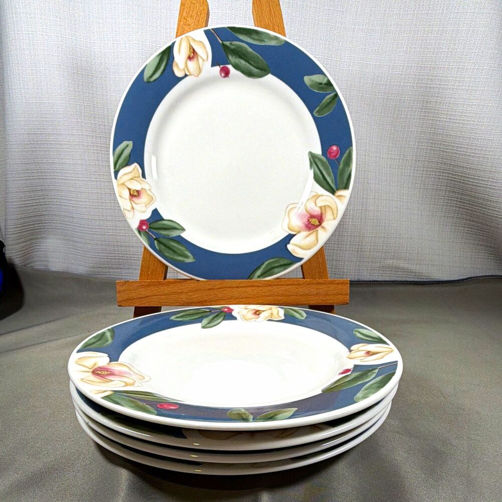 Savannah Grove Petit Flora Citation Stoneware 7.5" Salad Dessert Plates Lot 5